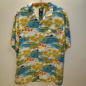 JOHN BLAIR Mens XL Hawaiian Camp Tropical Island Short Sleeve Button Down Shirt - Picture 1 of 7