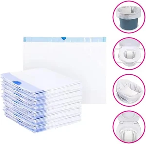 Pack of 40 Commode Liners with Absorbent Pad Odorless | Disposable Bags Super... - Picture 1 of 12