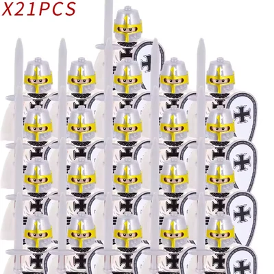 Interlocking Brick Knight Minifigures x21 Medieval Romans Spartans Greeks NEW - Image 1 of 4