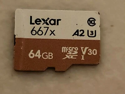 Lexar 667X 64GB V30 Micro SDXC/TF A2 memory card - Image 1 of 2