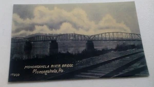 Old Monongahela PA. River Bridge, Railroad Tracks Near Pittsburgh Postcard Repo - Picture 1 of 1