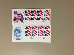 Two US fdc with booklet of 12 FLAG stamps.Face value $5.48 - Picture 1 of 1