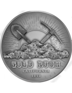 CALIFORNIA GOLD RUSH Anniversary 1 Oz Silbermünze 2000 Francs Kamerun 2023 - Bild 1 von 2