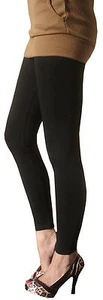LONG LENGTH Leggings HIGH WAIST rise Cotton BLACK  6 - 28  - Picture 1 of 1