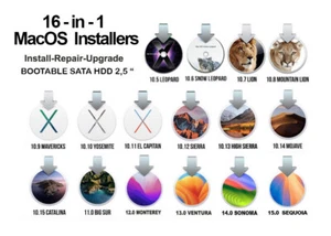 16 en1 - Mac OS installer HDD | Ventura HighSierra SEQUOIA - quantité limitée!! - Imagen 1 de 1