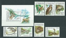 Uzbekistan - Correo Yvert 7/13+Hb 1 ** Mnh Fauna