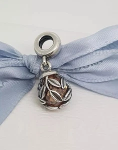 Authentic Pandora Faceted Laurel Leaves Dangle Charm Champagne CZ 791407CCZ NEW - Picture 1 of 2