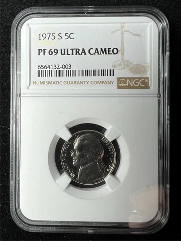 1975 S JEFFERSON NICKEL 5C PF69 ULTRA CAMEO NGC; PR69 DCAM; NONE FINER SKU 3198 Cover