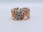  Ring  Sterling Silver 925 Rose Gold Overlay & CZs  Size N  (106174NV)