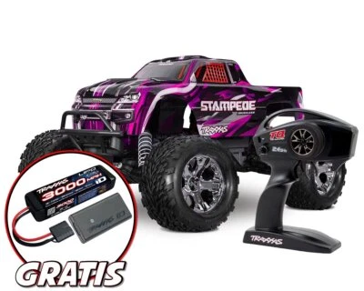 Traxxas Stampede HD BL-2S pink mit gratis 3000mAh Lipo Akku und USB-C Ladegerät  - Bild 1 von 4