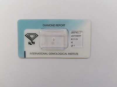 0.11 CT E SI1 Natural DIAMOND In Blister IGI Certified - Image 1 of 3