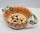 Vintage Trinket Dish 2 Handle Candy Dish Italian Art Pottery 5