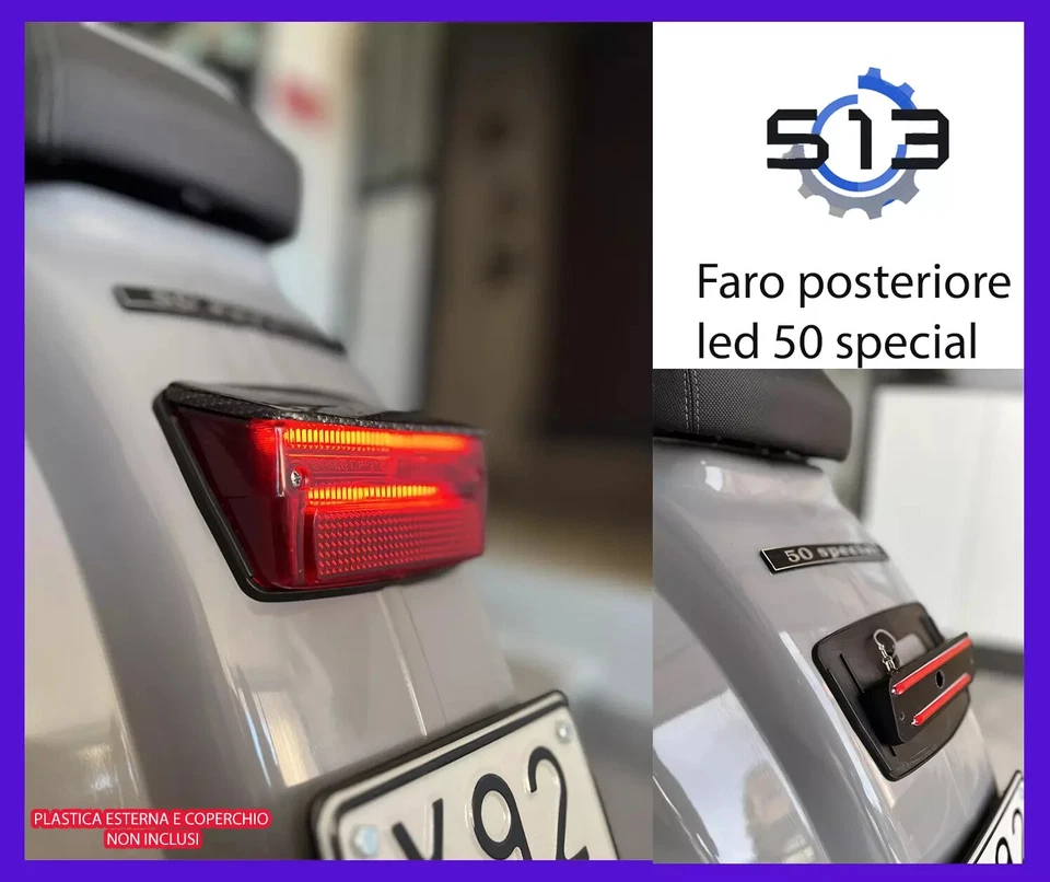 FANALE POSTERIORE STOP LED VESPA 50 SPECIAL - FARO LED 12V - Imagen 1 de 4