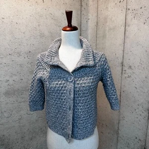 Textured Knit Sweater - Size M - Ann Taylor Classic Cozy and Stylish Gray - Picture 1 of 8