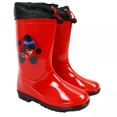 DISNEY Miraculous Ladybug Gummistiefel Marienkäfer Regenstiefel Schuhe Rot 25 - 34 NEU