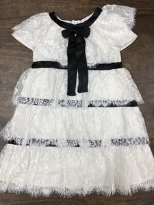Marie Chantal White/ Black Lace Dress Size 3 - Picture 1 of 19