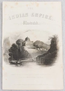 Antique 19th Century Bookplate Title Page Indian Empire Illustrated Jumna River - Picture 1 of 3