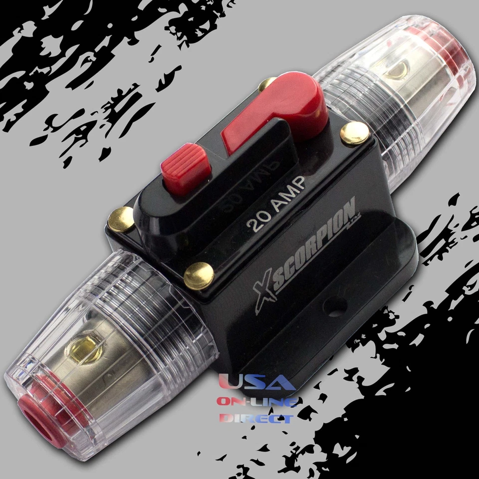 Disyuntor de alimentación en línea dorado grado marino 12 voltios 20 amperios restablecimiento manual audio Foto 1 de 1