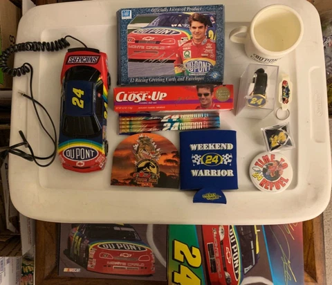 Lot of 13 Jeff Gordon Collectibles Phone Pins Watch Folder Pencils etc. NASCAR Cover