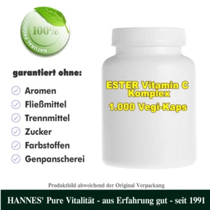 Éster Vitamina C 1000 Cápsulas Vegetales - Mejor Calidad HANNES - Imagen 1 de 1