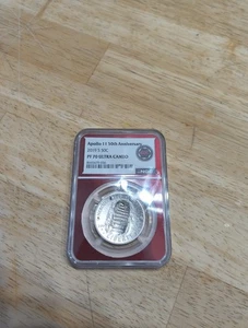 2019-S U.S. HALF DOLLAR APOLLO II 50TH ANNIVERSARY NGC PF 70 ULTRA CAMEO - Picture 1 of 3