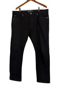 Pantalones de mezclilla Versace negros dorados bordados Medusa Taylor Fit para hombre 40 - Imagen 1 de 18