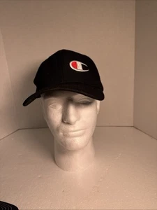 Champion Garment. Baseball Hat Black Adjustable Strap On Back - Picture 1 of 6