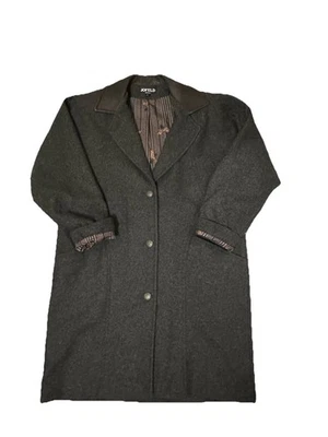 ABRIGO VINTAGE JOFELD CLÁSICO MUJER TALLA PEQUEÑA LARGO GRIS CARBÓN MEZCLA LANA 🇺🇸 Foto 1 de 4