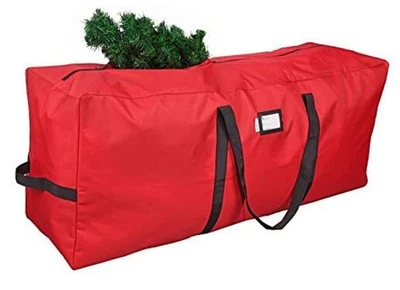 Christmas Tree Storage Bag | Fits Up to 9 Ft. Tall Disassembled Tree | 9ft Red - Image 1 of 4