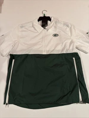 Jaqueta Nike NFL Green Bay Packers Team Issue leve manga curta treinadores M - Imagem 1 de 4
