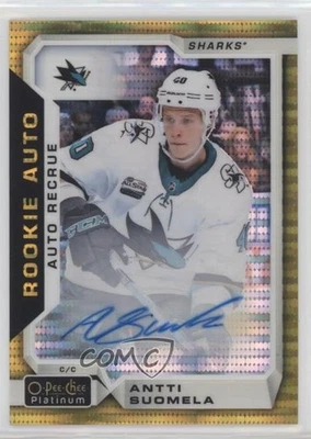 2018-19 O-Pee-Chee Platinum Rookie Autos Seismic Gold /25 Antti Suomela Auto RC - Image 1 of 2
