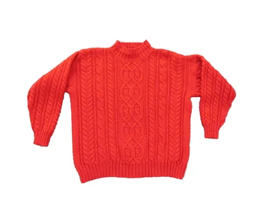 Suéter informal de esquina para mujer tejido con cable talla M Navidad rojo cuello falso Foto 1 de 4