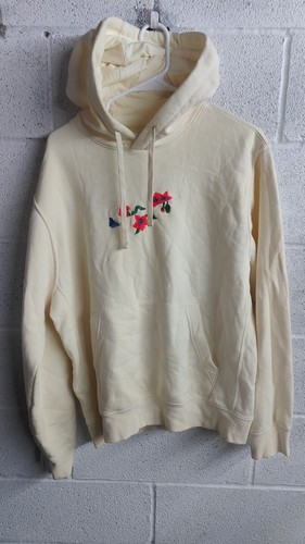 OFF WHITE Felpa con cappuccio Nike panna floreale farfalla taglia M