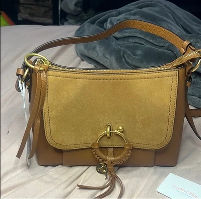 See By Chloe Leather & Suede Brown Joan Satchel Crossbody Bag NEW with tags - Image 1 of 4