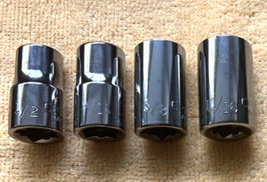 Craftsman 4 Piece 1/2 Drive 12PT SAE Shallow Socket Set 1/2", 9/16", 5/8". 11/16 - Picture 1 of 5