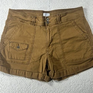 Time And Tru Damenshorts 12 braun Utility Stretch Cargotasche Freizeit Sommer - Bild 1 von 11