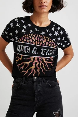 DESIGUAL *  T. XL - (42 APROX.) T_SHIRT CAMISETA JERSEY "HUG A TREE" - NEW. - Imagen 1 de 4