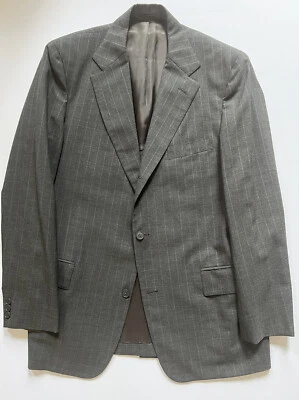 J Press Worsted Wool Gray Pinstripe Suit Jacket Sport Coat 42 L ~ Mens - Image 1 of 4