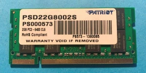 🟩PATRIOT 2GB PC2-6400 PS000573 COMPUTER RAM MEMORY PSD22G8002S - Picture 1 of 2