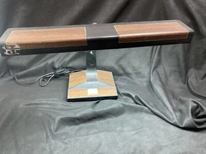 VTG MID-CENTURY 1979 INTER-WORLD DESK LAMP 402 LIGHT WOODGRAIN & BLACK WORKS! - Picture 1 of 7