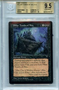 MTG Pillar Tombs of Aku  BGS 9.5 Gem Mint Visions Magic card Amricons 6237