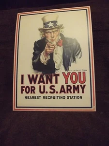 Vintage Reproduction Uncle Sam "I Want You" 1917 World War I Recruiting Poster - Picture 1 of 3