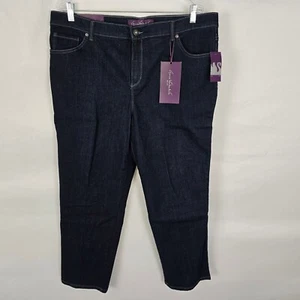 Gloria Vanderbilt Amanda Jeans Women's 16W Short Blue Dark Wash Tapered NWT - Picture 1 of 24