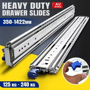 2x Locking Drawer Slides 125KG / 240KG Heavy Duty Runners Trailer Draw Slide AU - Picture 1 of 12
