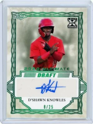 2020 Leaf Ultimate Draft Green Autograph #BA-DSk D'Shawn Knowles #08/25 - Image 1 of 2