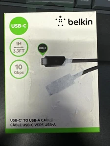 Belkin type c USB-C to USB A 3.1 charging data transfer Cable 3ft (1m) black - Picture 1 of 3