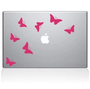 The Decal Guru Butterflies Decal Vinyl Sticker, 12" Macbook, Pink - Picture 1 of 1