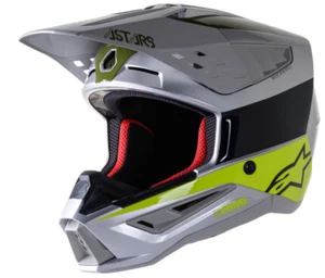 ALPINESTARS SM5 OFFROAD HELMET BOND SILVER/YELLOW/GREEN SIZE XL 0110-7421 NEW - Picture 1 of 5