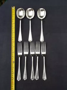 Tenedores y cucharas cubiertos patrón Jesmond plato plata WP de 8 piezas RD: 708938 - Imagen 1 de 24