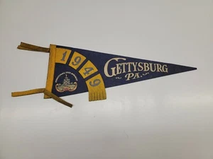 Banderín de fieltro vintage 1949 Gettysburg PA 18" Monumento al Estado de Pensilvania - Imagen 1 de 4